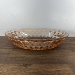 Vintage Windsor Pink Depression Glass Bowl Candy Dish 9x7 READ
